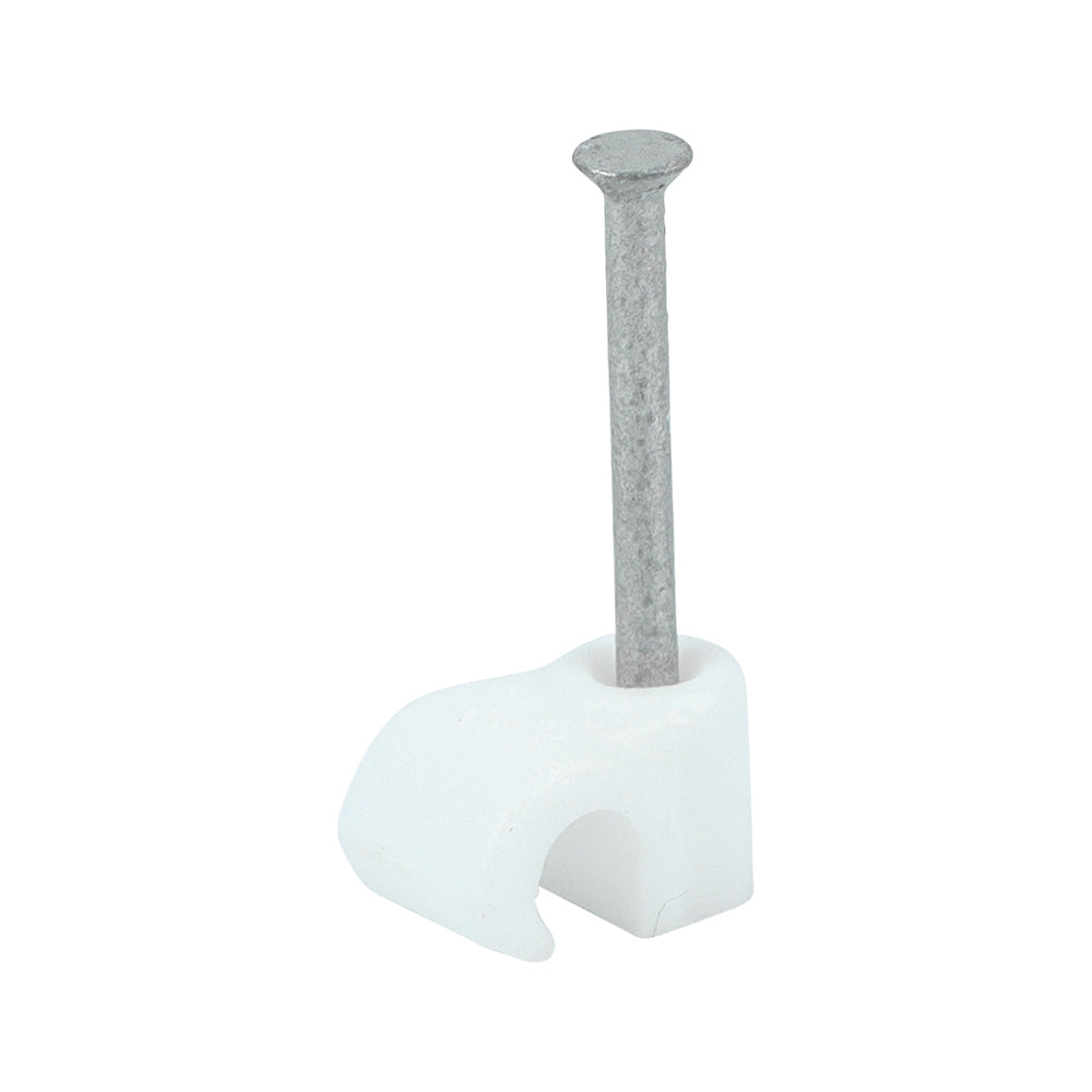 Manufactured from strong HDPE material with a hardened nail, these cable clips are designed for securing and tidying a wide range of cabling types to wood, compressed board and masonry.