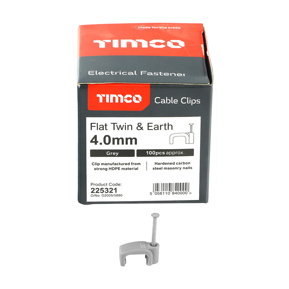 Manufactured from strong HDPE material with a hardened nail, these cable clips are designed for securing and tidying a wide range of cabling types to wood, compressed board and masonry.