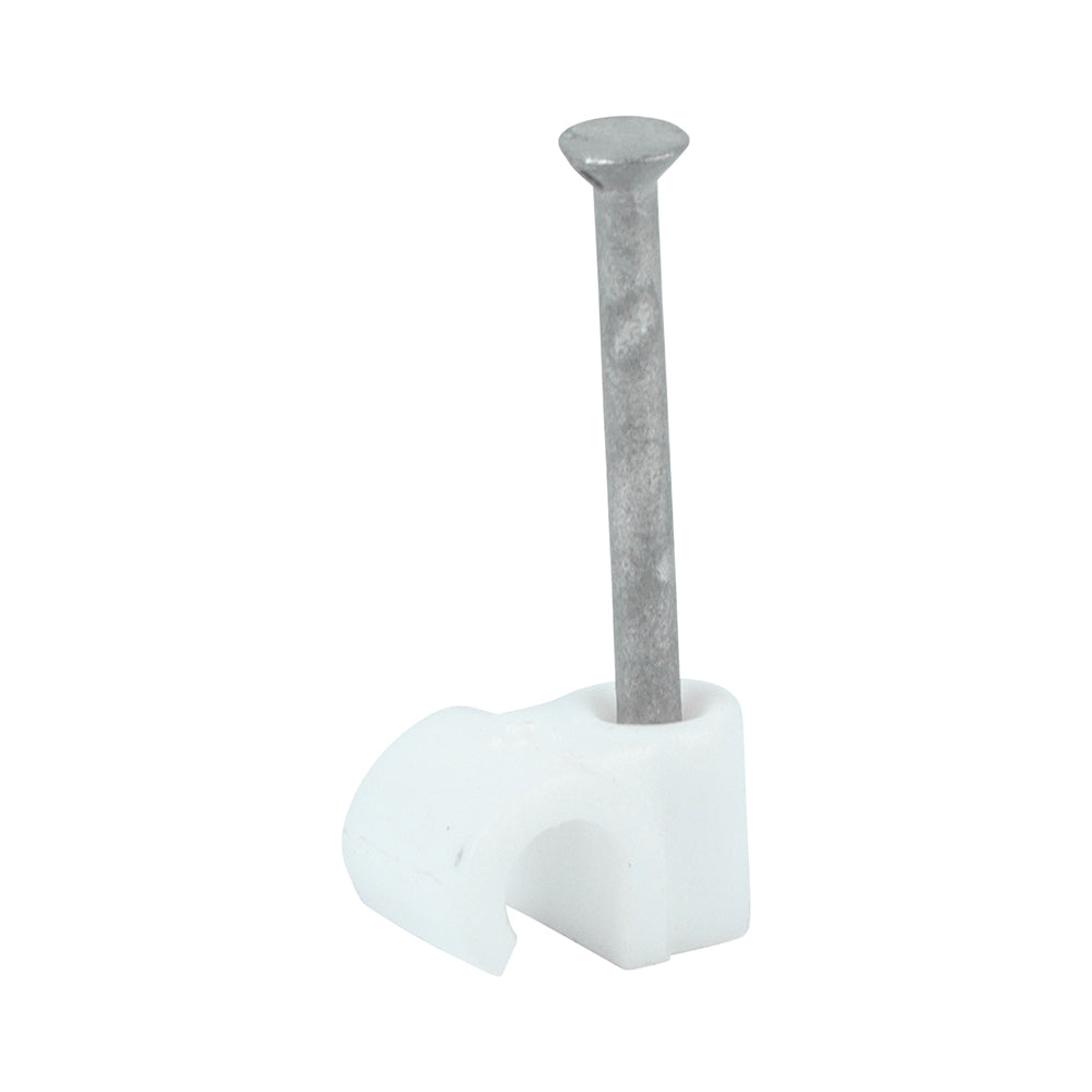 Manufactured from strong HDPE material with a hardened nail, these cable clips are designed for securing and tidying a wide range of cabling types to wood, compressed board and masonry.