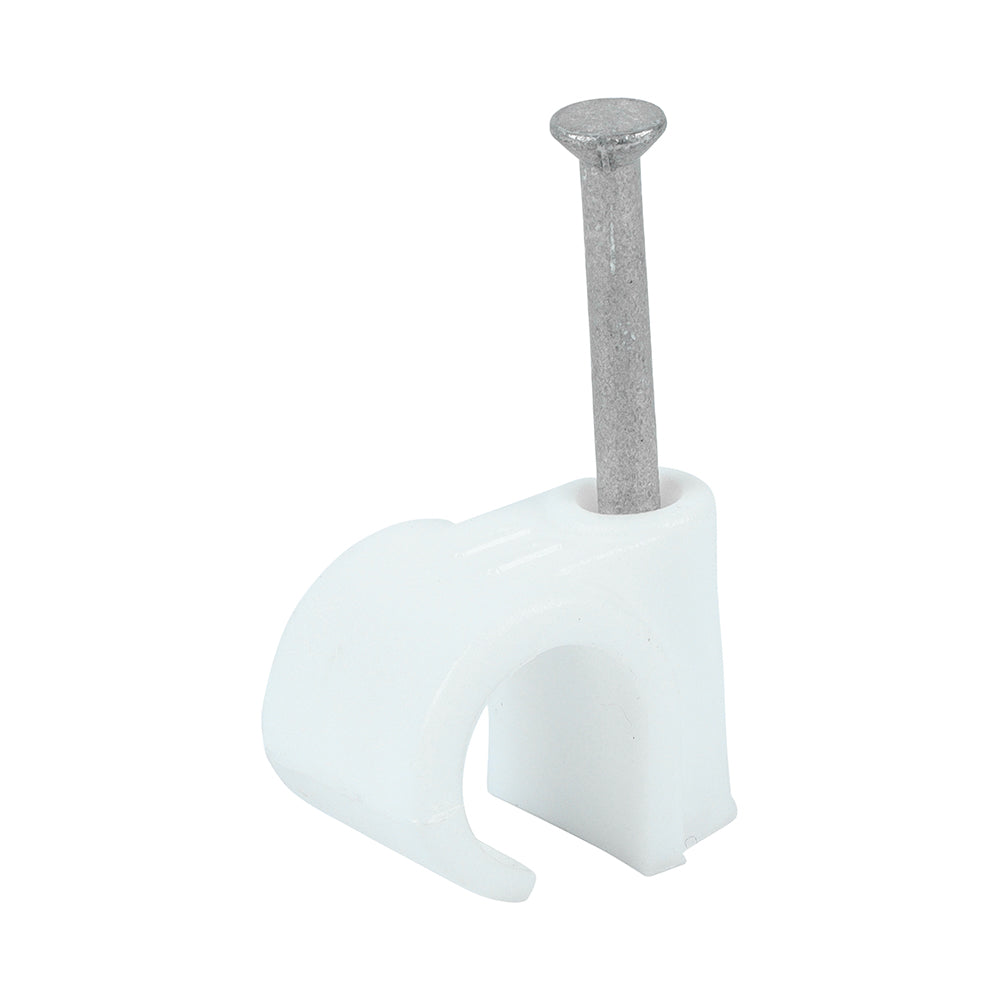 Manufactured from strong HDPE material with a hardened nail, these cable clips are designed for securing and tidying a wide range of cabling types to wood, compressed board and masonry.