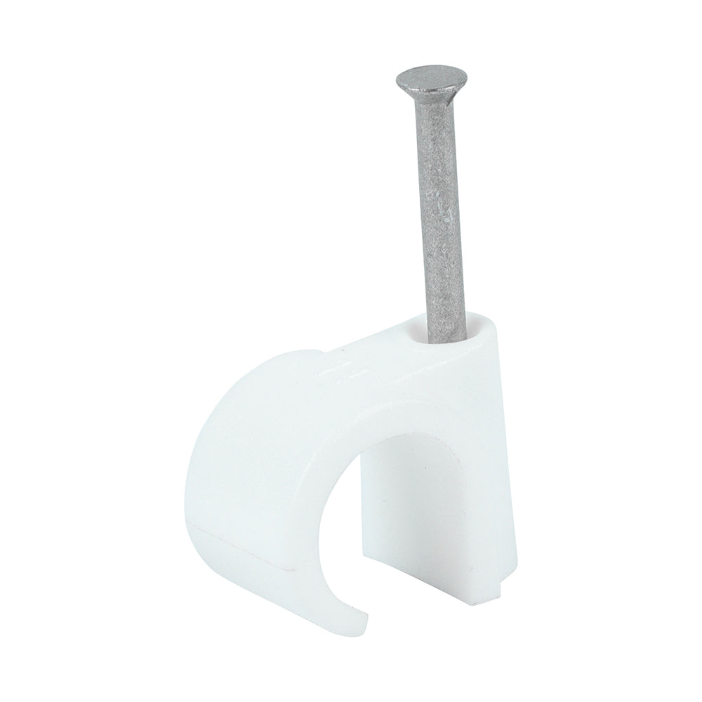 Manufactured from strong HDPE material with a hardened nail, these cable clips are designed for securing and tidying a wide range of cabling types to wood, compressed board and masonry.