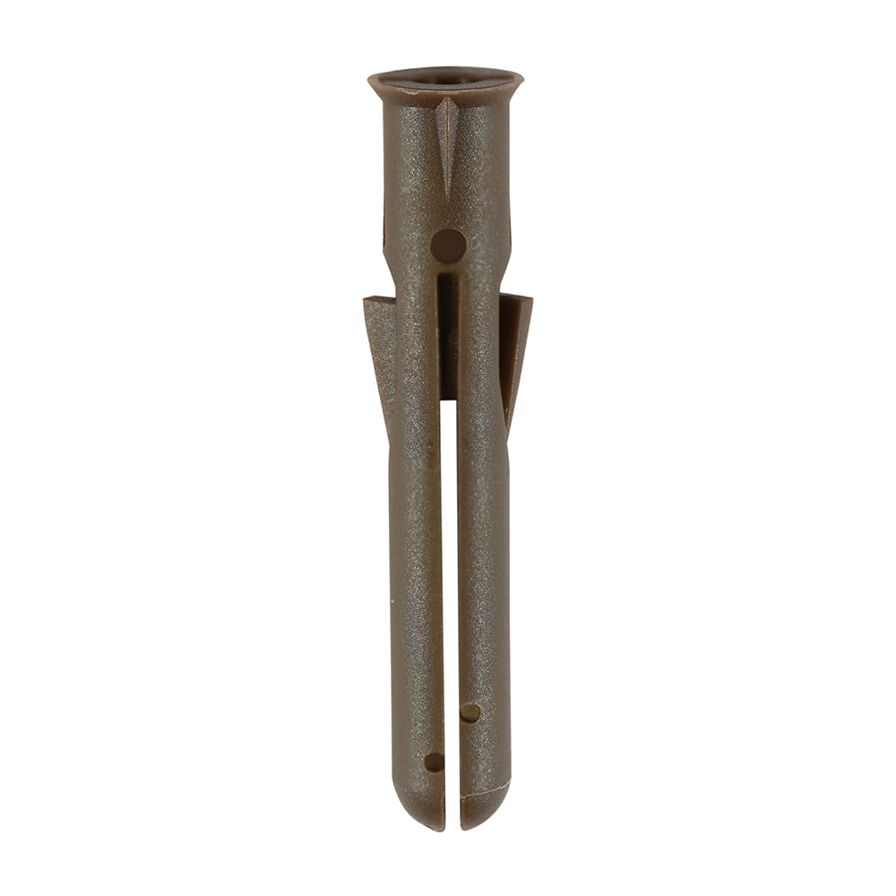 Premium plugs with improved pull-out loads and anti-rotation fins compared to standard plugs. Loose and off the sprig for quicker and more convenient installation on site. NOTE: It may be beneficial to reduce drill diameter in soft materials. 
