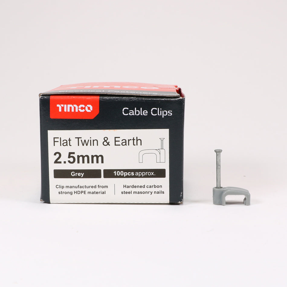 Manufactured from strong HDPE material with a hardened nail, these cable clips are designed for securing and tidying a wide range of cabling types to wood, compressed board and masonry.