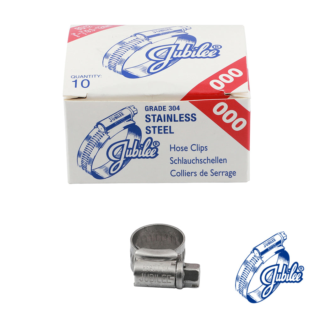 The original JubileeÂ®Â Clip, the product that started it all! For the vast majority of applications this sturdy worm drive hose clip is more than suitable. Available as a mild steel zinc protected or stainless steel clamp in 304 stainless steel; this product also has a band that is continuously threaded enabling extra flexibility when adjusting the clip to the correct size. The smooth inside profile of the band and rolled edges give protection fo