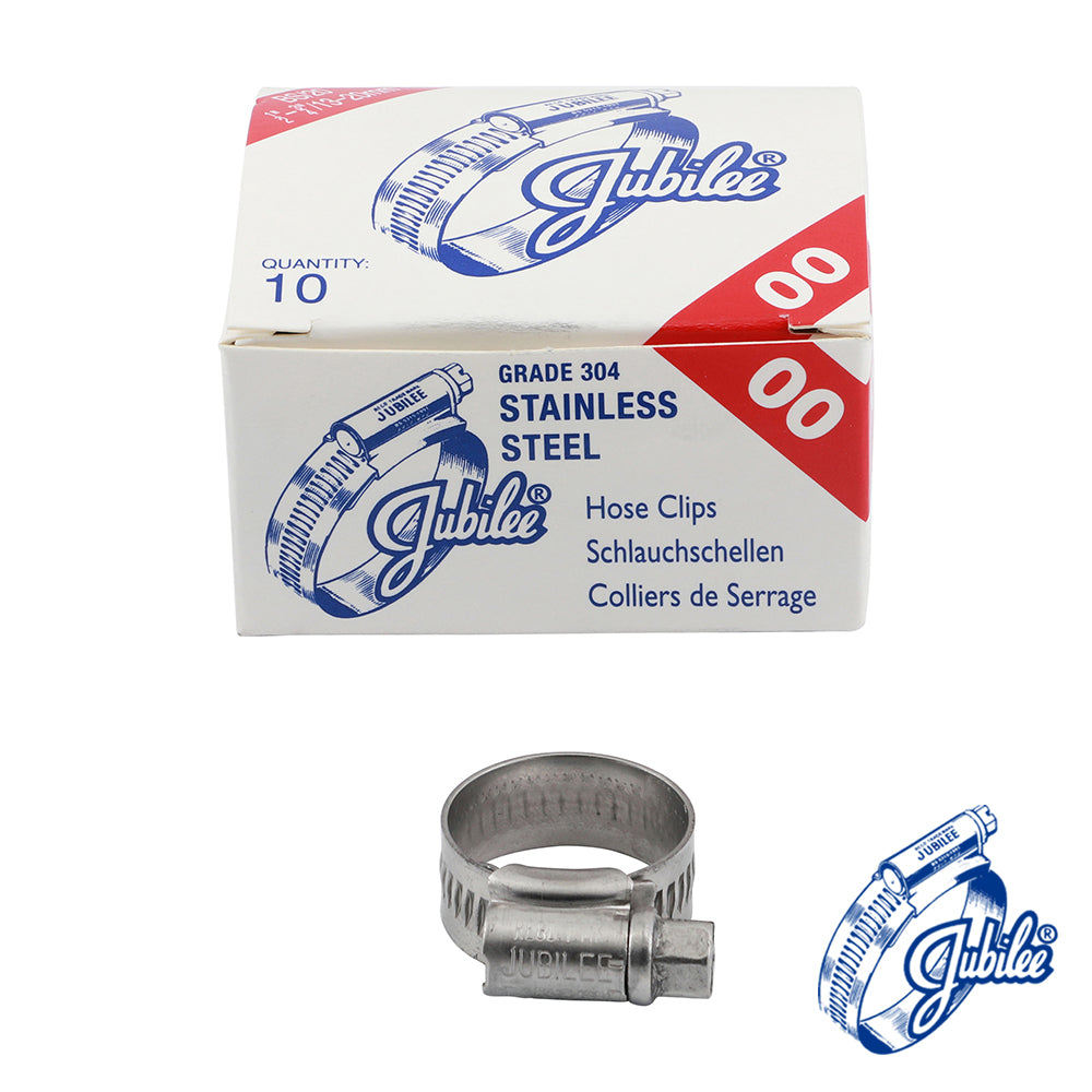 The original JubileeÂ®Â Clip, the product that started it all! For the vast majority of applications this sturdy worm drive hose clip is more than suitable. Available as a mild steel zinc protected or stainless steel clamp in 304 stainless steel; this product also has a band that is continuously threaded enabling extra flexibility when adjusting the clip to the correct size. The smooth inside profile of the band and rolled edges give protection fo