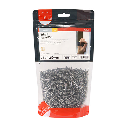 A light weight nail, commonly used for cabinet making and light duty applications. Bright nails are self coloured and have no plating.