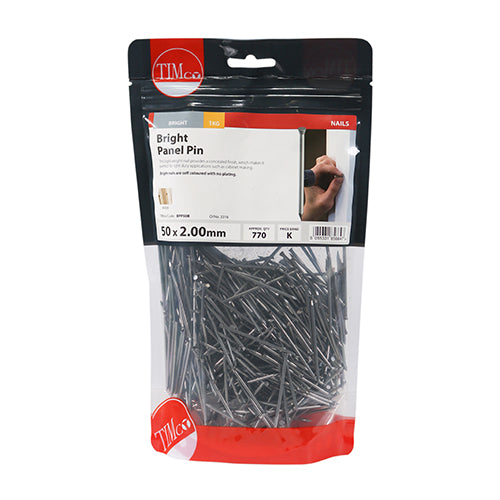 A light weight nail, commonly used for cabinet making and light duty applications. Bright nails are self coloured and have no plating.