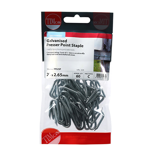 Used for fixing fencing and wire mesh. 