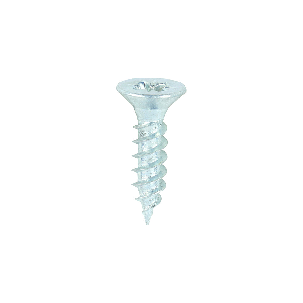 A traditional twin-thread woodscrew with single lead start for a fast installation. Mainly used in soft timber applications or masonry with a plastic plug. 