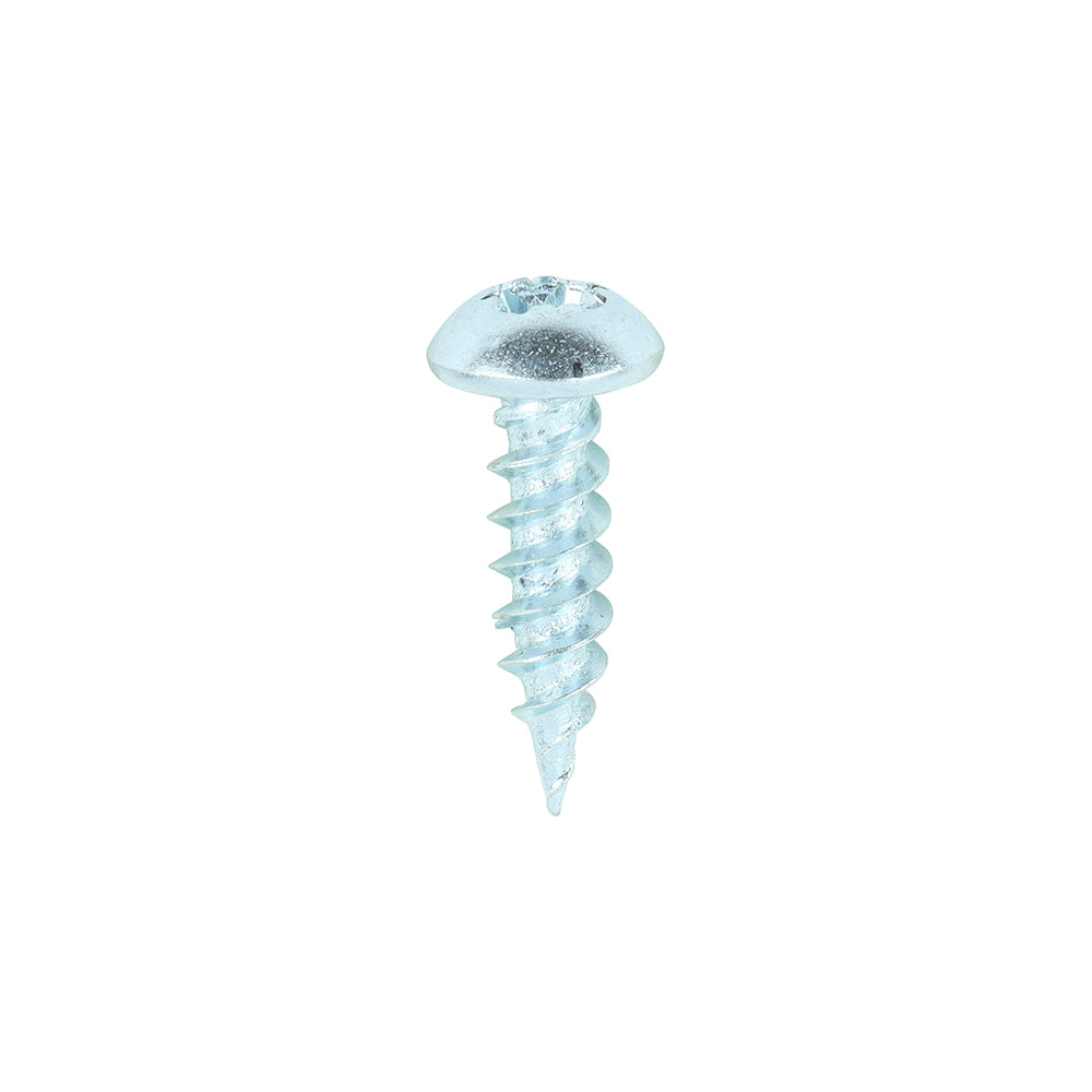 A traditional twin-thread woodscrew with single lead start for a fast installation. Roundhead screw used for clamping to flat surfaces or to achieve a high aesthetic finish.