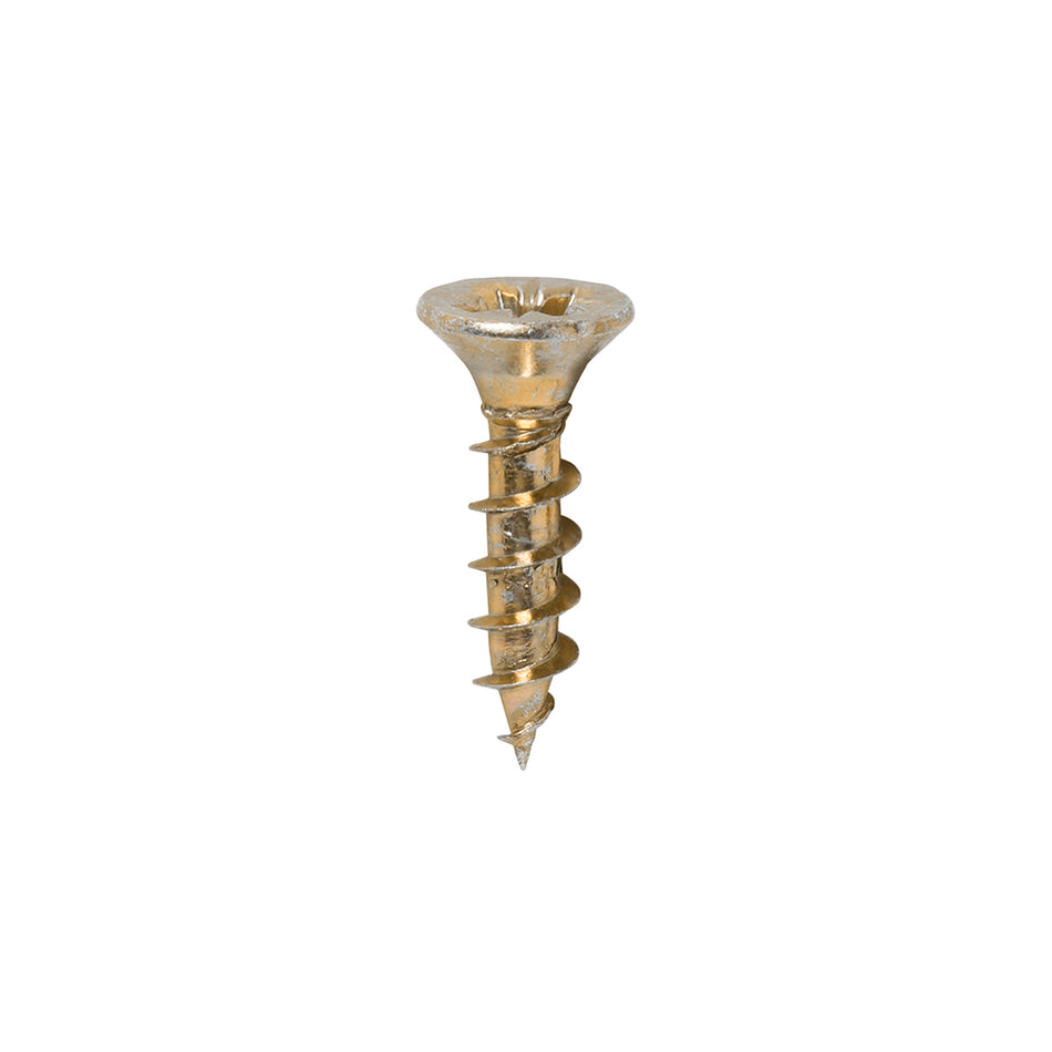 A single thread woodscrew mainly used in various types of timber and man-made boards or into masonry with the use of a plastic plug. 