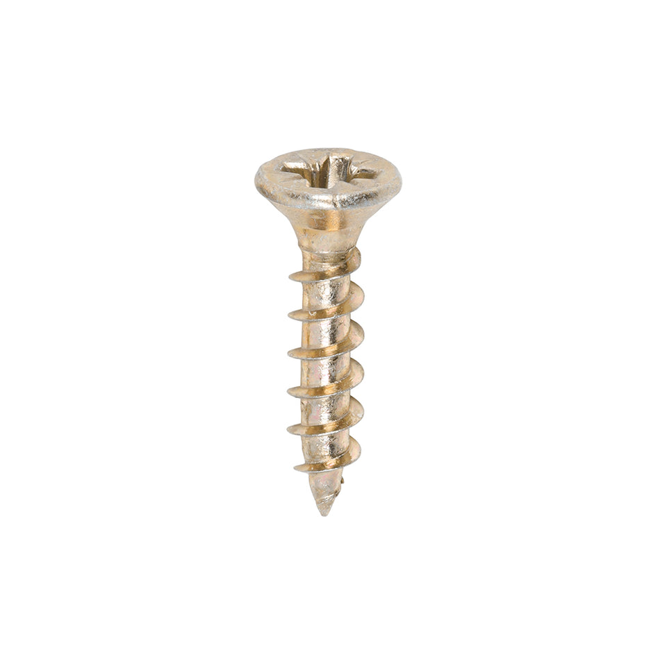 A single thread woodscrew mainly used in various types of timber and man-made boards or into masonry with the use of a plastic plug. 