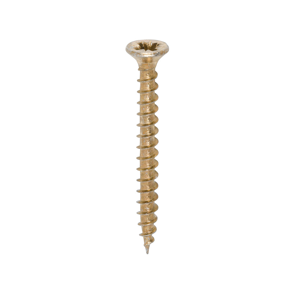 A single thread woodscrew mainly used in various types of timber and man-made boards or into masonry with the use of a plastic plug. 