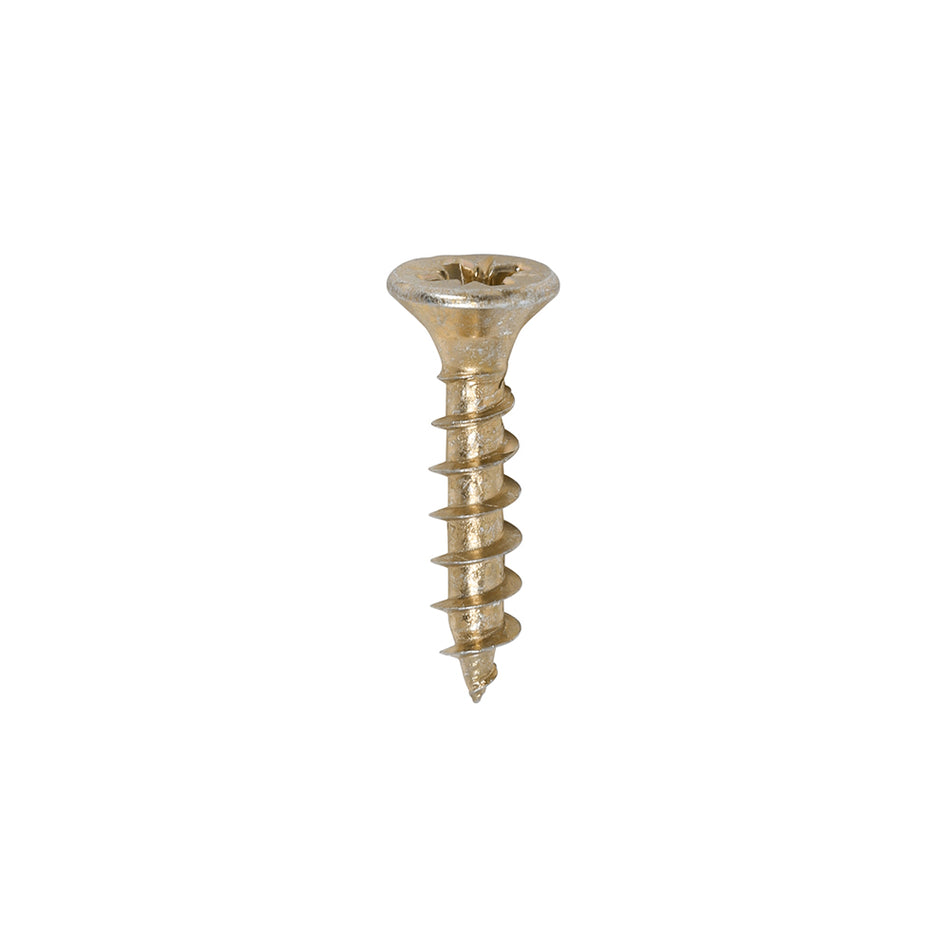 A single thread woodscrew mainly used in various types of timber and man-made boards or into masonry with the use of a plastic plug. 