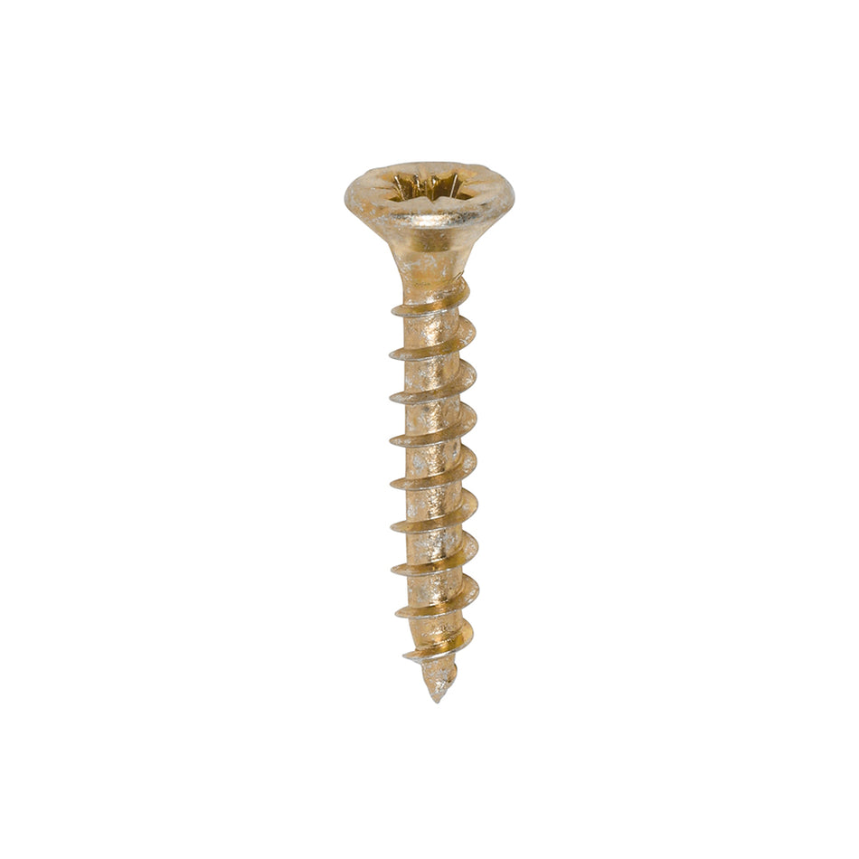 A single thread woodscrew mainly used in various types of timber and man-made boards or into masonry with the use of a plastic plug. 