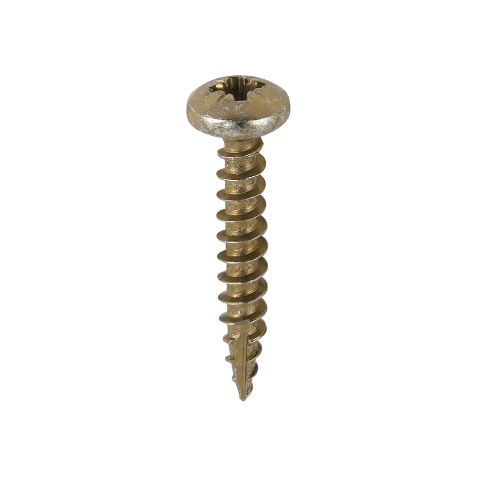 Specifically designed as a multi-purpose product, the 25Â° sharp point, special thread design, lubrication and corrosion resistant plating ensures the screw will consistently perform efficiently in hardwood, chipboard, MDF, plastic and thin sheet metal, whilst offering exceptional holding power.