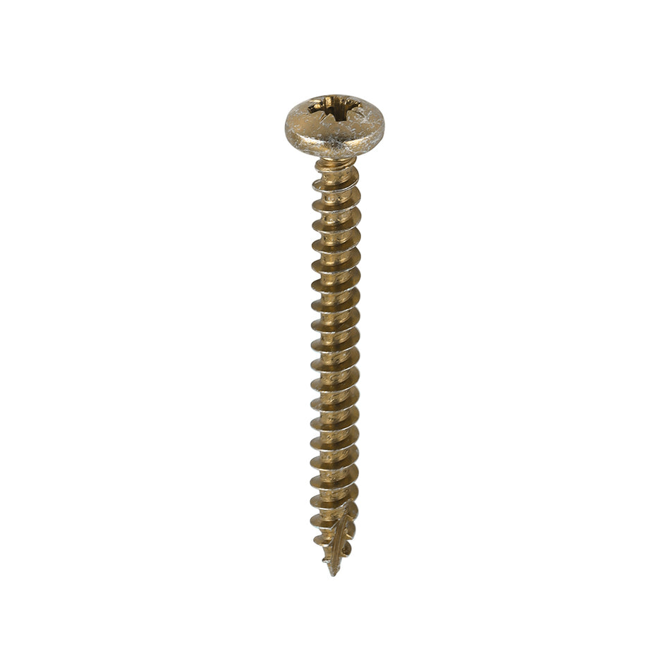 Specifically designed as a multi-purpose product, the 25Â° sharp point, special thread design, lubrication and corrosion resistant plating ensures the screw will consistently perform efficiently in hardwood, chipboard, MDF, plastic and thin sheet metal, whilst offering exceptional holding power.
