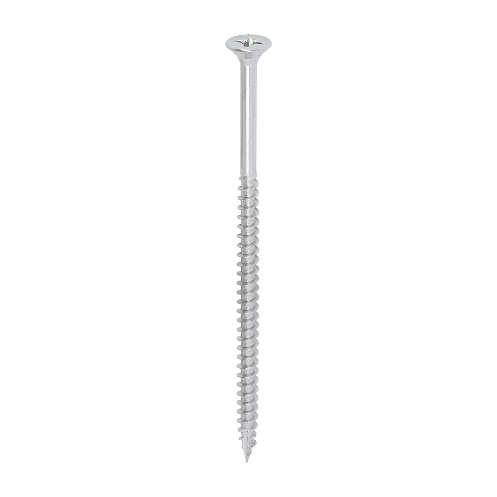 All the features and superior performance of the Classic Multi-Purpose Screw manufactured from A2 Stainless Steel. Ideal where ultimate corrosion resistance is required when fixing to softwoods, hardwood (pre-drilled), chipboard, MDF and plastic. Stainless steel must be used where there is corrosive environment and/or the base material has inherent corrosive characteristics e.g. Green Oak.