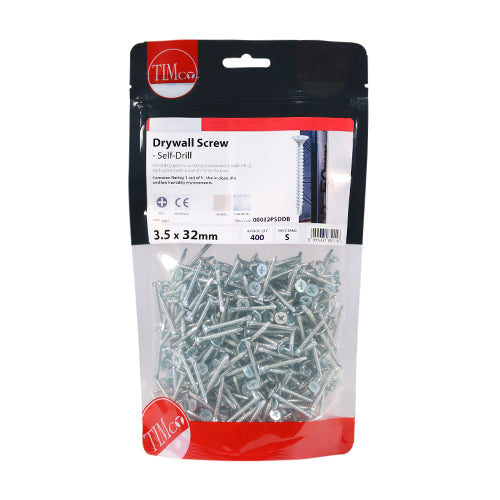 Self-drilling point to aid fixing plasterboard to wall/ceiling track systems with a max. of 2.0mm thickness. 