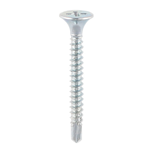 Self-drilling point to aid fixing plasterboard to wall/ceiling track systems with a max. of 4.0mm thickness. NOTE: Partially threaded.