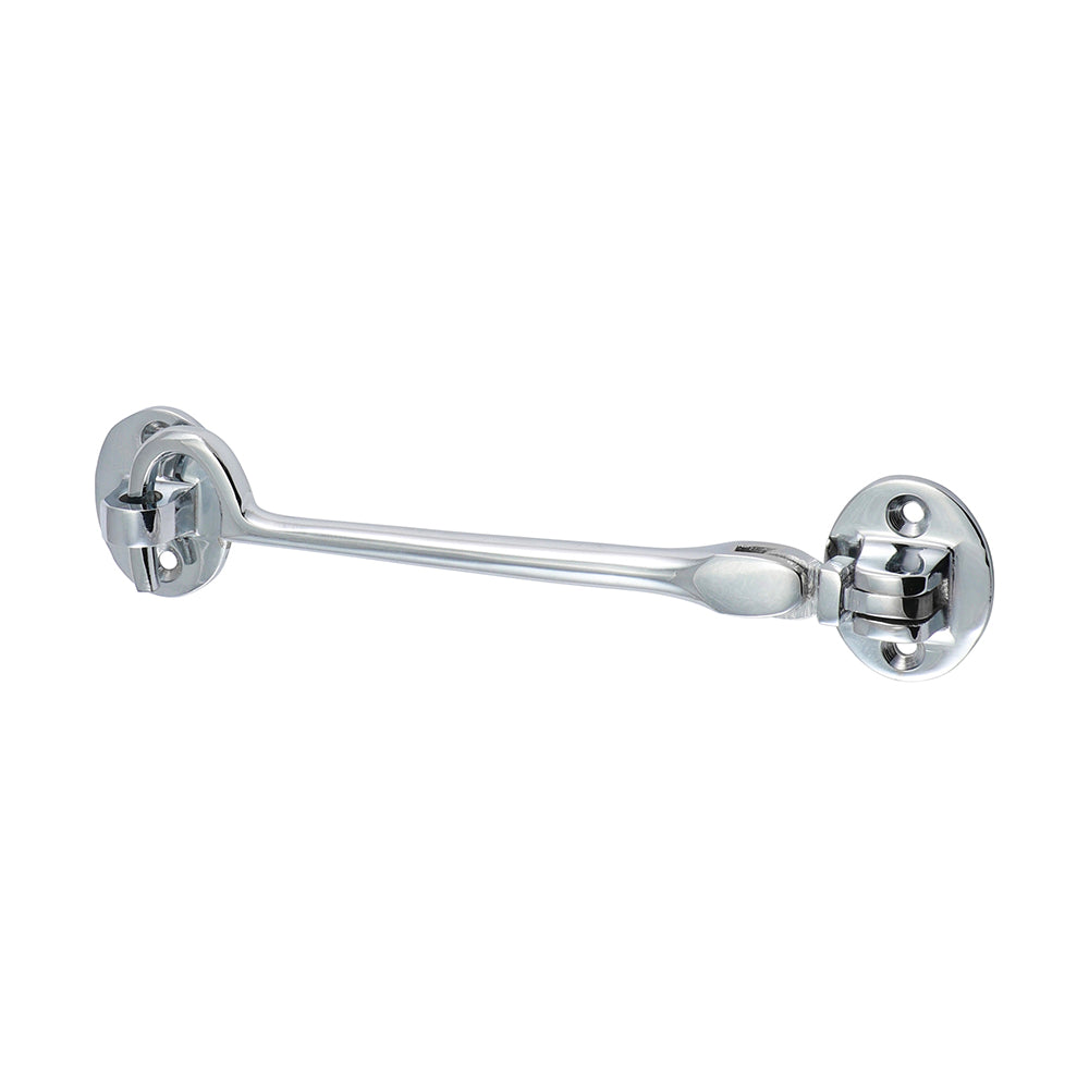 Ideal for retaining doors in an open position in domestic and light commercial applications. This cabin hook features knuckled connecting joints for quiet operation.