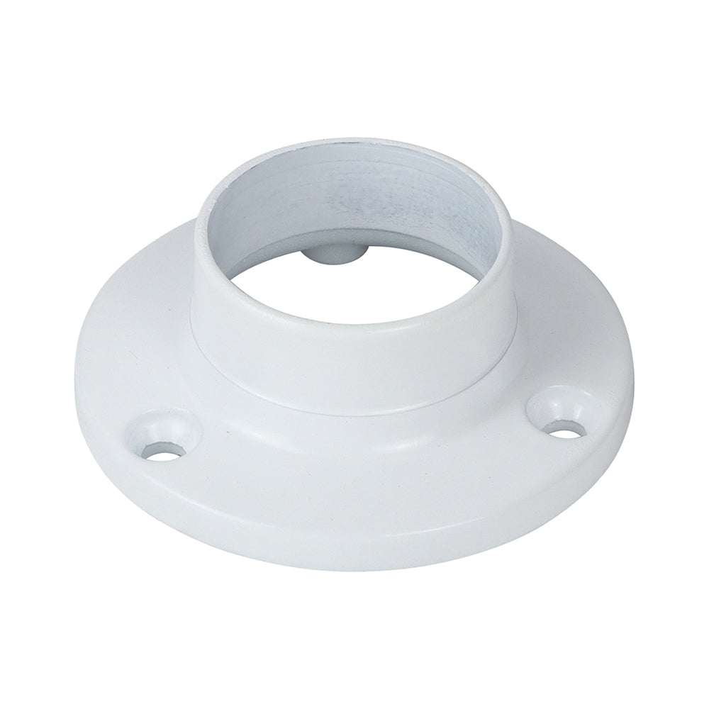 Acts as an end support for tube in wardrobes and other shopfitting applications. Fixings included.