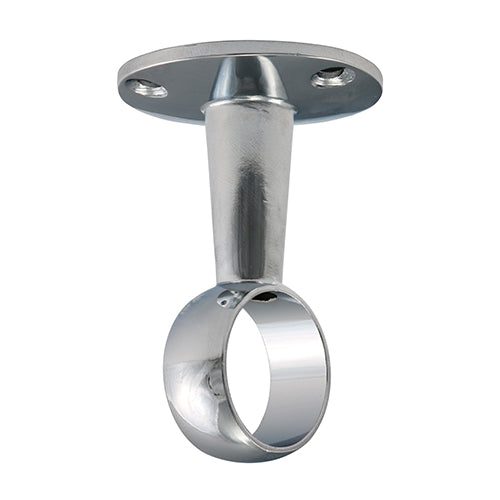 Acts as a mid support for tube in wardrobes and other shopfitting applications. Ideal for longer lengths of tube providing additional support to stop the tube from bending or breaking. Fixings included.