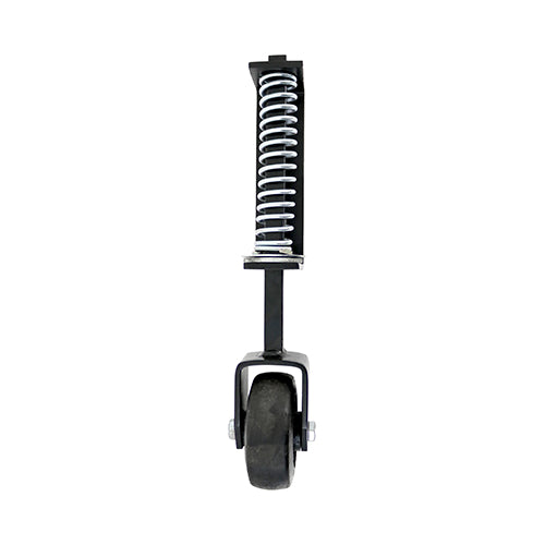 A heavy duty spring loaded gate wheel that is ideal for agricultural and heavy commercial applications. This wheel provides support at the leading edge of gates and doors and self adjusts to overcome sloping or uneven groundwork. Fixings included.