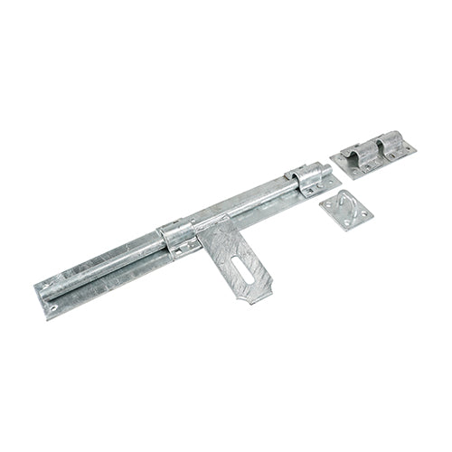 Heavy cross pattern bolts are typically used for securing large garage doors and gates in industrial and agricultural applications. They are extremely strong, pad-lockable and fixed with carriage bolts for high security. Fixings not included.  