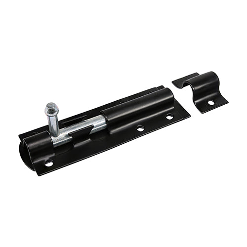 Straight tower bolts are used for securing flush fitting gates and shed doors in a closed position. Fixings not included.  